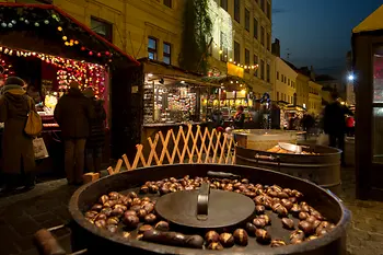 Chestnut seller at a Christmas market in Vienna