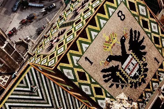 Roof of St. Stephen's Cathedral with carriages 