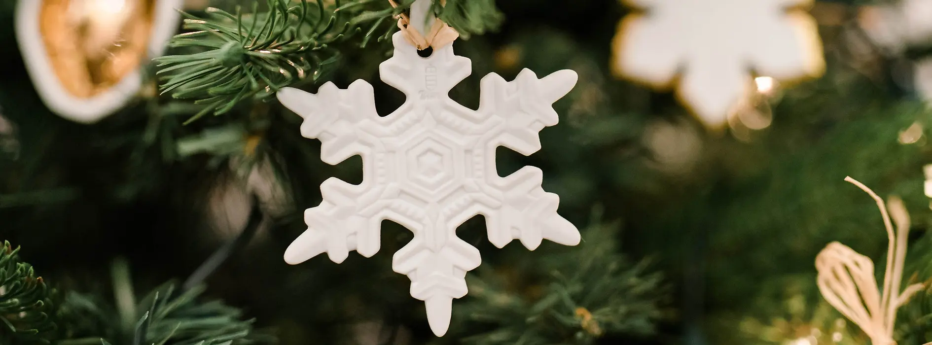 Christmas tree decoration made from porcelain