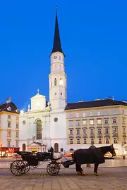 horse-drawn carriage on Michaelerplatz