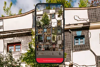 Werbesujet mit Foto des Kunst Haus Wien für Hundertwasser Walk