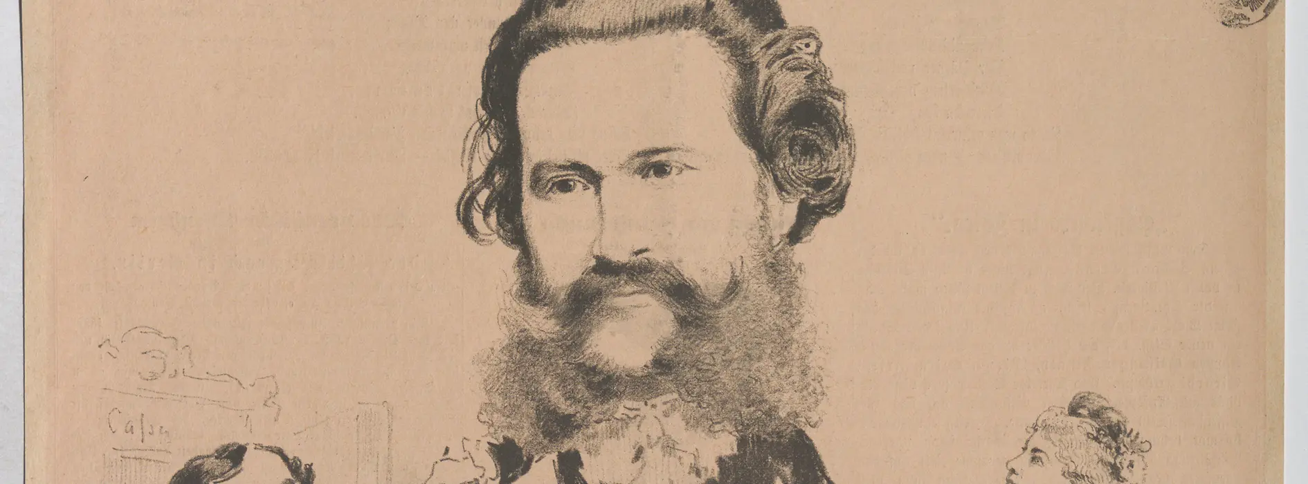 Johann Strauss caricature from the magazine “Die Bombe”