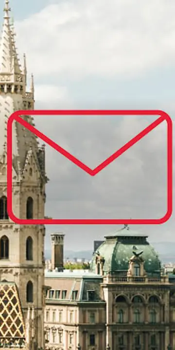 Newsletter icon with Vienna panorama in the background