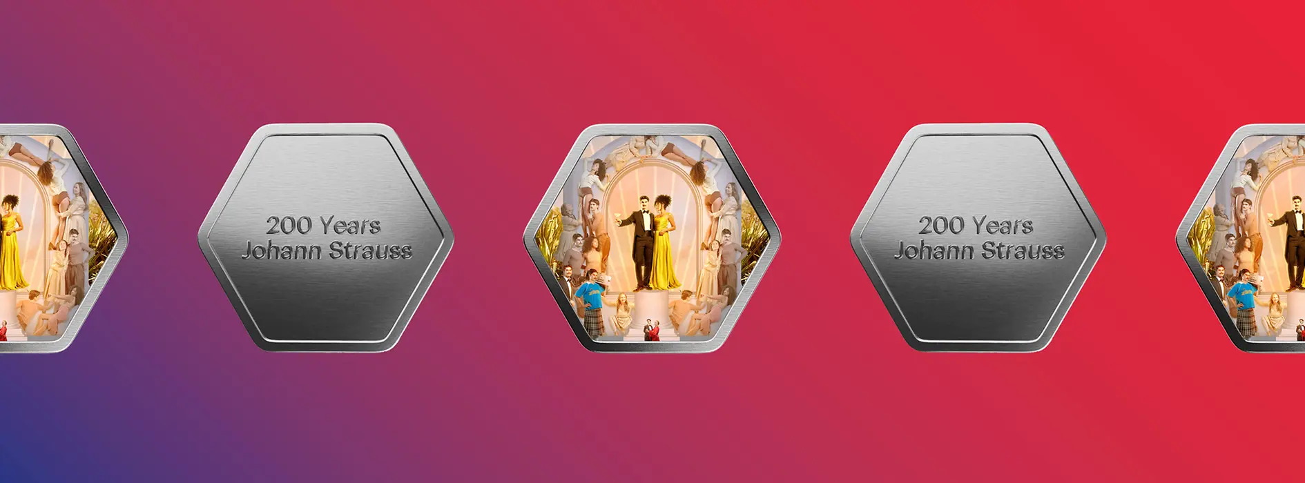 Strauss sujet with text: 200 years Johann Strauss