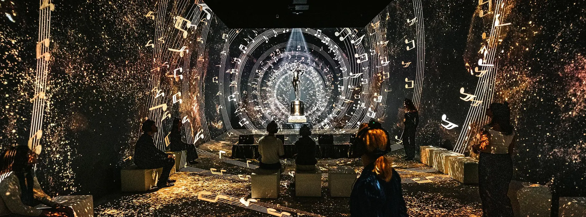 Room at the Johann Strauss Musuem - New Dimensions with installations of light and music.